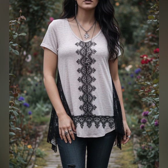 Vocal Tops - Vocal y2k beaded vneck womens shirt small fairycore cottagecore witchy western